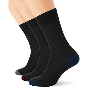 Dim Cotton Style Mix & Match Sokken voor heren met comfort en ademend vermogen (3 stuks), Trio zwart/kobaltblauw, 43-46 EU
