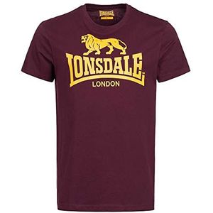 Lonsdale T-shirt met logo voor heren, Vintage Oxblood, 4XL