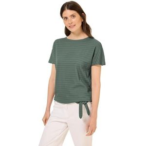 Cecil - T-shirt - Dark balmy khaki - Smock-look met Knoopdetail