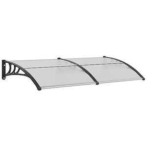 VEVOR Luifel huisdeur 97 x 200 cm overkapping UF50+ PC zonwerende folie huisdeurluifel pc-blad + ABS-houder + aluminium connector lessenaarsafdak UV-bestendig huisdeurdak lessenaarsboogluifel