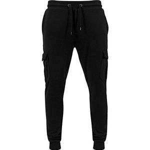 Urban Classics Joggingbroek voor heren, fitted cargo-sweatpants, sportbroek met cargozakken op de pijpen, verkrijgbaar in vele kleurvarianten, maten XS - 5XL, zwart, 34W x 32L