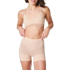 SPANX Naadloze Power Shorty - Voor alle zoomlengtes - Lichtgewicht Core Control Shapewear - Dig-Free Tailleband, Zacht Naakt, XL