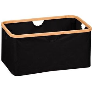 Bamboe - Opvouwbare Wasmand - Zwart - Polyester