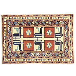 Eden Carpets Shirvan vloerkleed handgeknoopt Bangle, Katoen, meerkleurig, 107 x 153 cm