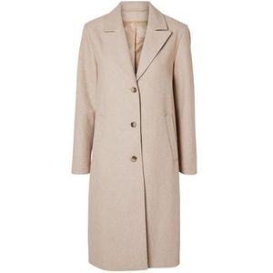 SELECTED FEMME SLFALMA Wool Coat NOOS lange jas, zandshell/detail: melange, 34, zandshell/detail: melange, 34