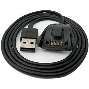 SYSTEM-S USB 2.0 kabel 100 cm oplaadkabel voor TomTom Runner 2 3 Spark 3 Smartwatch zwart