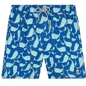 Tom & Teddy Zwemshorts Navy & Aqua Walhales in maat S voor volwassenen - hoogwaardige badmode geïnspireerd op de Australische strandlifestyle voor vader en zoon, blauw, S