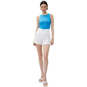 Koton Dames Crop Top Crew Neck Mouwloos, blauw (637), S