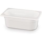 HENDI Gastronorm container, wit polycarbonaat, temperatuurbestendig van -40° tot 110°C, vaatwasserbestendig, geur en smaakloos, 2.8L, polycarbonaat, GN 1/4, 265x162x(H)100mm, wit