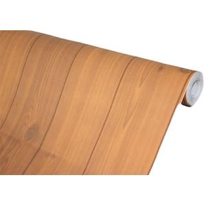 BUVU Plakfolie, meubelfolie, bruin, houtlook, zelfklevende folie, houtbehang, 45 cm x 300 cm, bruin, vintage, strepen, folie, waterdicht, wandbehang voor meubels, muren, kasten, keuken, tafels