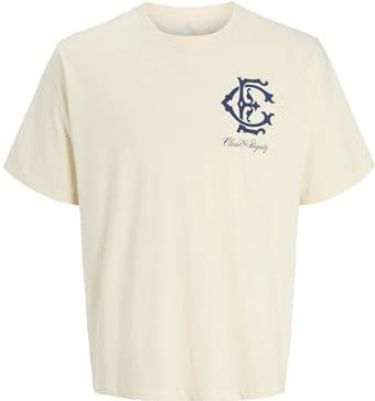 JACK & JONES - Shirt - Blauw - Ronde Hals - Motiefprint