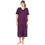 Chemise de Nuit - Rood - Met Broderie Perforée - Dames - Modal