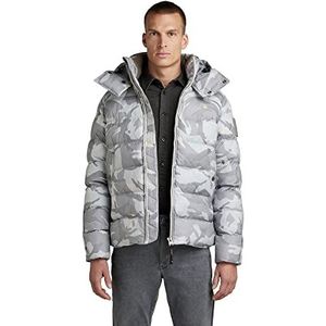 G-STAR RAW G-Whistler Padded Hooded Jacket Herenjas, meerkleurig (Cool Grey Woodland Camo D20100-C441-D436), XS