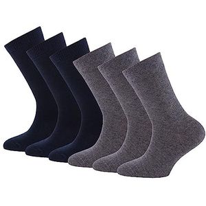 Ewers - Set van 6 - Kindersokken - Zwart/Grijs - Katoen - Maat 23-42