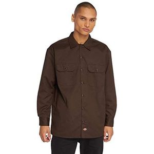 Dickies Heren Long/S Work Shirt Vrijetijdshemd, bruin (dark brown db), L