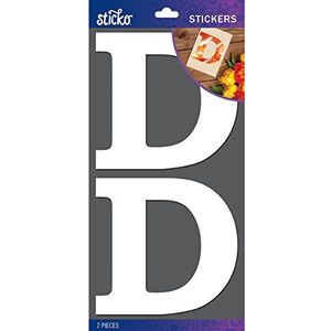 Sticko Basic Wit Monogram Stickers-D, andere, Multi kleuren, 0.25x10.79x22.22 cm