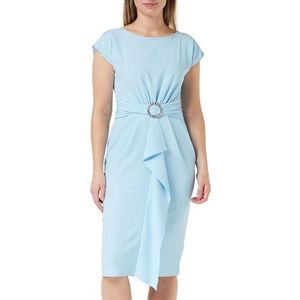 Gina Bacconi Cocktailjurk voor dames, crêpe jurk met satijnen voering, Blauw, 46