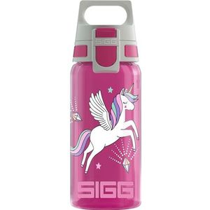 Sigg - Drinkfles voor kinderen, waterfles voor kinderen, Viva One Unicorn Fly - geschikt voor koolzuurhoudende dranken - lekvrij - vaatwasmachinebestendig - BPA-vrij - sport - roze - 0,5 l