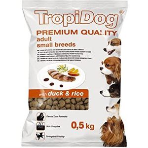 Premium droogvoer met eend en rijst voor volwassen honden van kleine rassen 500g