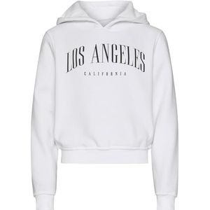 Urban Classics Meisje Capuchontrui, 65% katoen, 35% polyester, zwart + wit, 128-122, zwart + wit, 122-128