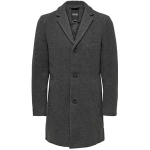 ONLY & SONS ONSJAYLON WOOL COAT OTW herenmantel, dark grey melange, M