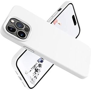 Polohmer Ontworpen voor iPhone 14Pro Max, transparant, [geen vergeling], [valbescherming in militaire kwaliteit] dunne schokbestendige beschermhoes van 6,7 inch, verbeterde siliconen hoes, wit