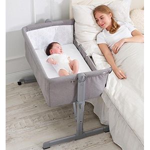 Babify - Mini-babybed, verstelbaar, multi-hoogte, kantelbaar, matras inclusief, grijs