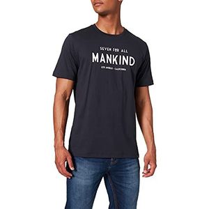 7 For All Mankind Heren Logo Tee Jersey Navy T-Shirt, blauw, S