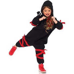 Leg Avenue Kinder Kostüm Cozy Ninja Onesie S/M (114-132 cm) schwarz rot