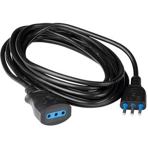 Poly Pool PP0382.1S, verlengkabel, 5 m, stekker en stopcontact 10 A, zwart, 250 volt