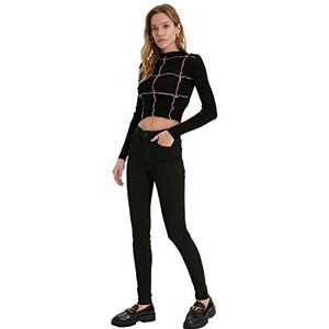 Trendyol Black Regular Waist Skinny Jeans voor dames, Zwart, 28 NL