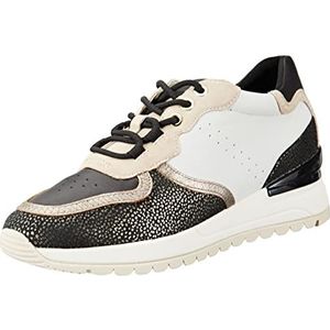 Geox D Desya A Sneakers voor dames, zwart wit, 38 EU