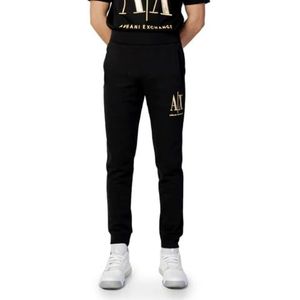 A|X ARMANI EXCHANGE Heren Gold Icon Logo Fleece Jogger, Zwart, XL