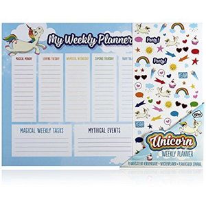 NPW NPW57805 Weekkalenplanner, bureau-blok, desktop-weekplanner, Unicorn