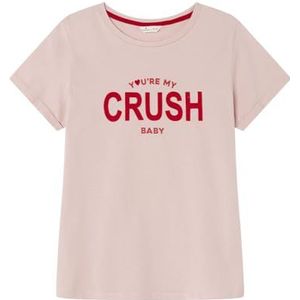 SPRINGFIELD Frqs T-shirt Love Dames, Fuchsia, XS