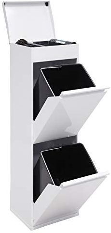 ARREGUI - Top CR221-B - Afval- en Recyclingbak - Wit - Staal - 2 x 17 L