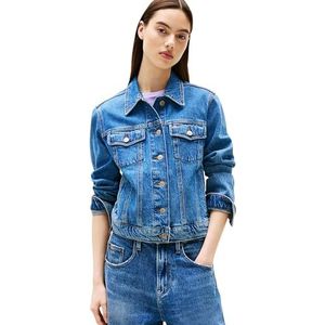 Tommy Jeans Klassieke truckerjas voor dames, spijkerjack met borstzakken, Denim (Denim Medium), XXS