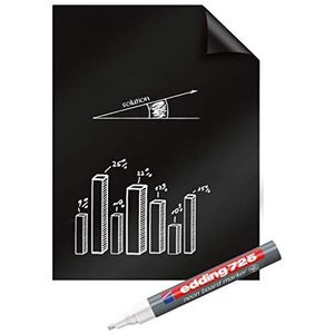 Legamaster Magic-Chart Blackboard folie - statisch zelfklevend - mat zwart - 80x60cm - incl. 1 krijtmarker - 25 folievellen op een rol