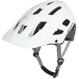 POLISPORT 8742800003 - Mountain Pro Fietshelm voor heren en dames Verstelbaar Maat M (55-58cm) met afneembaar vizier en CE keurmerk in kleur Wit/Grijs