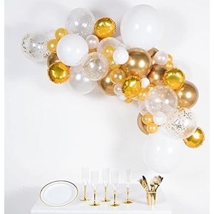 DIY Balloon Garland Gold White