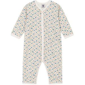 Petit Bateau Pyjama, zonder voeten, babymeisjes, wit marshmallow/multico, 3 Maanden