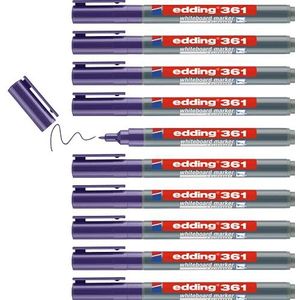 edding 361 whiteboardmarker - violet - 10 whiteboardstiften - ronde punt 1 mm - boardmarker uitwisbaar - voor whiteboard, flipchart, magneetbord, prikbord, memobord - sketchnotes