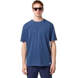 T-shirts - Atlantic Blue - Relaxed-Fit Raw Edge - Korte Mouwen