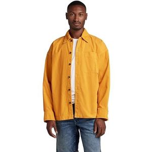 G-STAR RAW Men's Boxy Fit shirt met lange mouwen, geel (dull yellow gd C436-D849), XL, Geel (Dull Yellow Gd C436-d849), XL