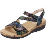 Remonte - Sleehaksandaaltjes - Zwart Multicolor - Klittenbandsluiting - Zachte Binnenzool