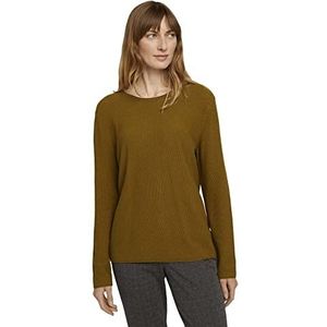 TOM TAILOR Dames Gebreide trui met structuur 1021036, 11218 - Khaki Olive, XS