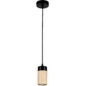 Homemania HOMBR_0002 Hanglamp, Anne, kroonluchter, hout, metaal, zwart, 10 x 10 x 110 cm