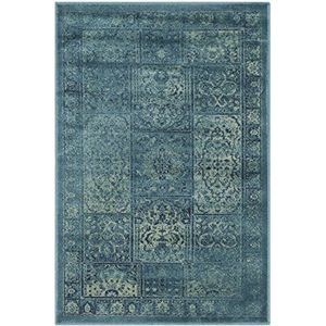 Safavieh Vintage geïnspireerd tapijt, VTG127, geweven zachte viscose-vezel, turkoois blauw/meerkleurig, 99 x 170 cm
