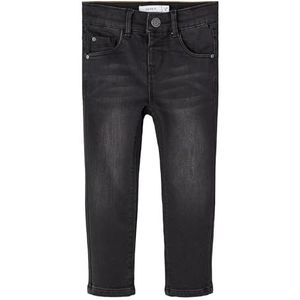 NAME IT NMFSALLI Slim Fleece Jeans 6236-AN P, zwart denim, 86 cm