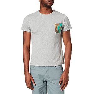 Frenchcool T-shirt, grijs, met zak, groen - grijs - Large